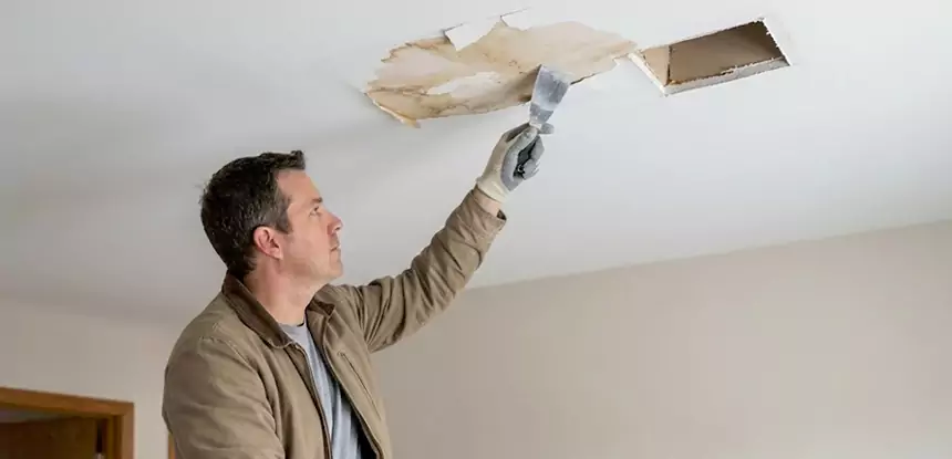Ceiling Water Stain and Drywall Repair in Talmo